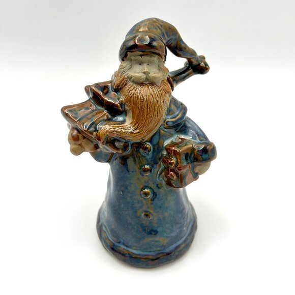 Handmade Glazed Stoneware Old World Santa Figurine 7" - Picture 2 of 8